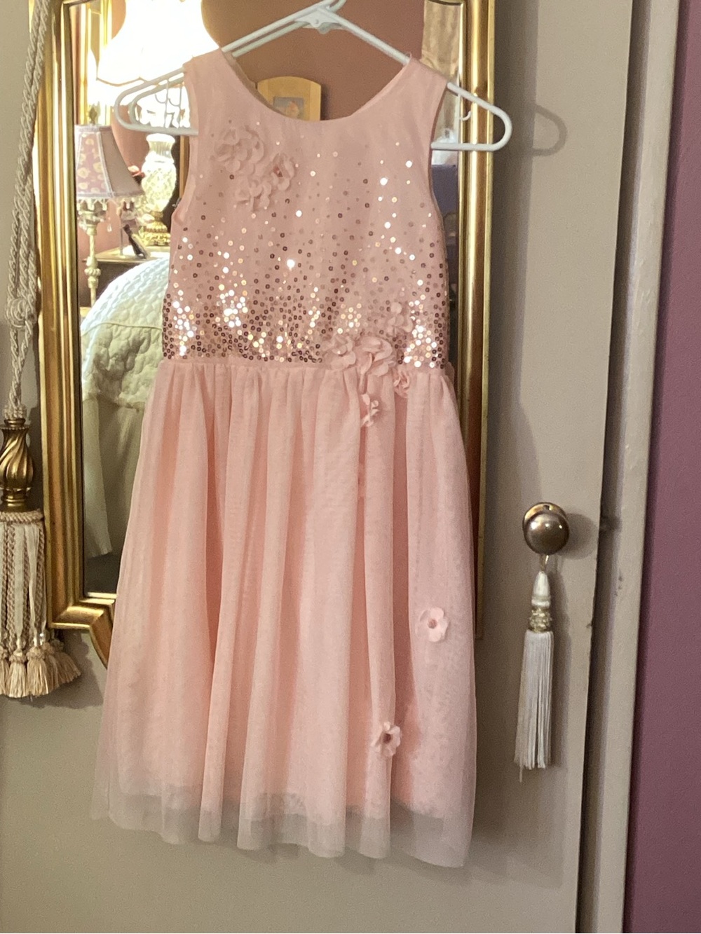 H&M Pink Sequin Floral Tulle Party Dress